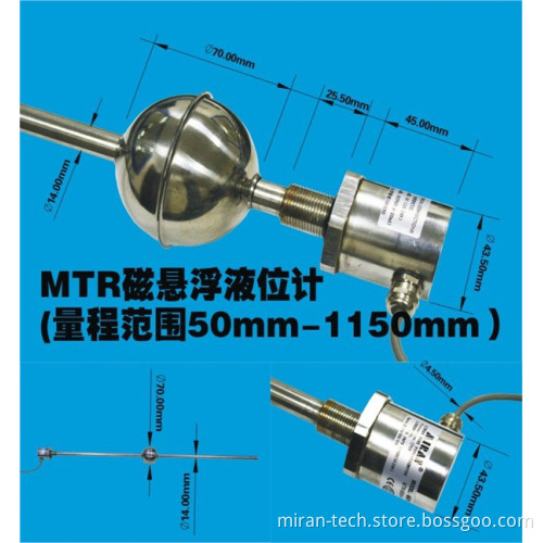 MIRAN 0-1000mm Water Level 0-200 centigrade Temperature Sensor
